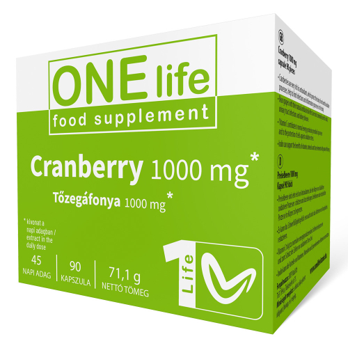 ONE LIFE Tőzegáfonya kivonat 1000 mg 90 db kapszula